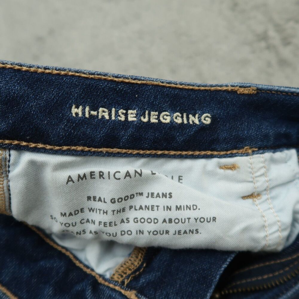 American Eagle Jeans Women's 10R High-Rise Jegging Denim 29" Inseam Distressed - Picture 10 of 16